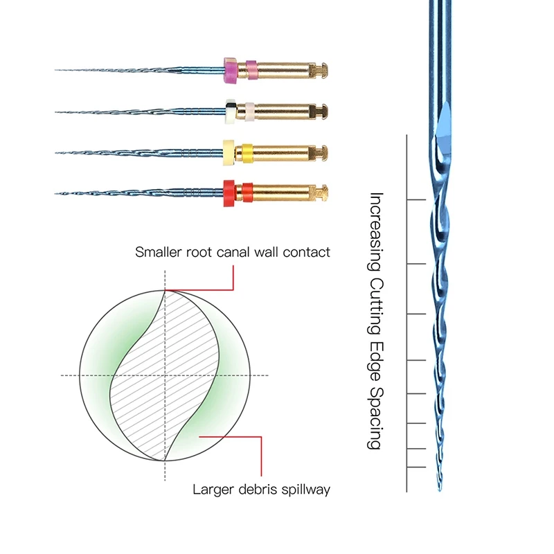 6Pcs Dental Endodontic Engine Use Rotary Heat Activated Files Reciprocating Endodontic Root Canal Files 25mm