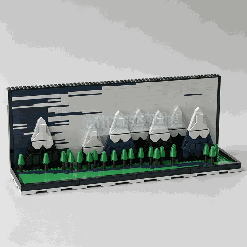 1001PCS The Hobbit Book Cover Fantasy Mountain Landscape MOC Creative Display Model Custom Puzzle DIY Assembly Toy Popular Gift