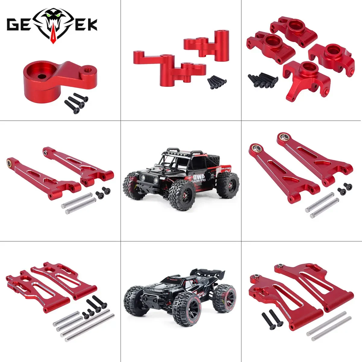 CNC Aluminum Steering Cup Front Rear Swing Arms Servo Arm Kit for MJX Hyper Go 1/14 14209 14210 Desert Drift Car Upgrade parts 1