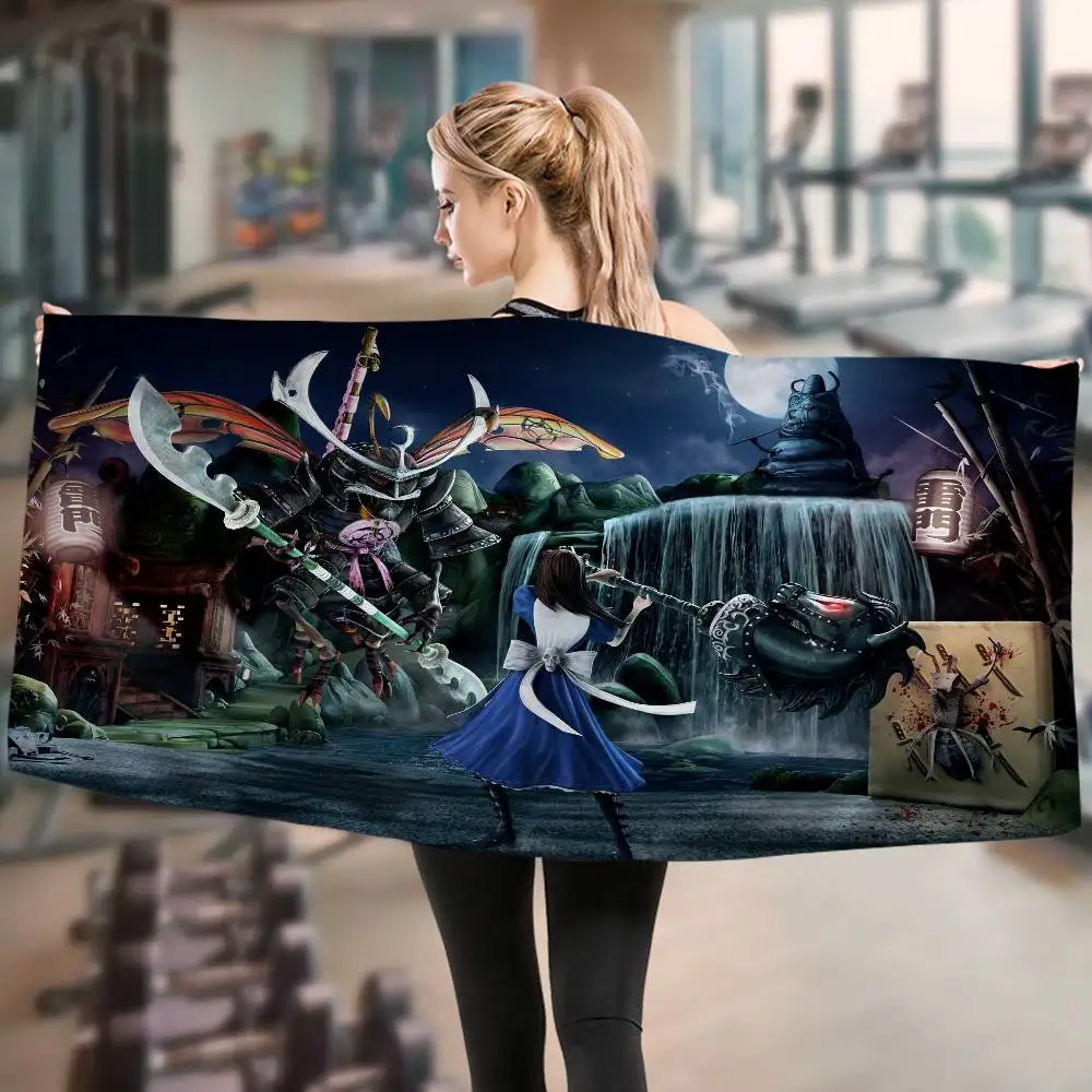 Game A-Alice Madness Returns Microfiber Blanket Quick Drying Beach Towels Oversized Printing Super Absorbent Pool Towel Blanket