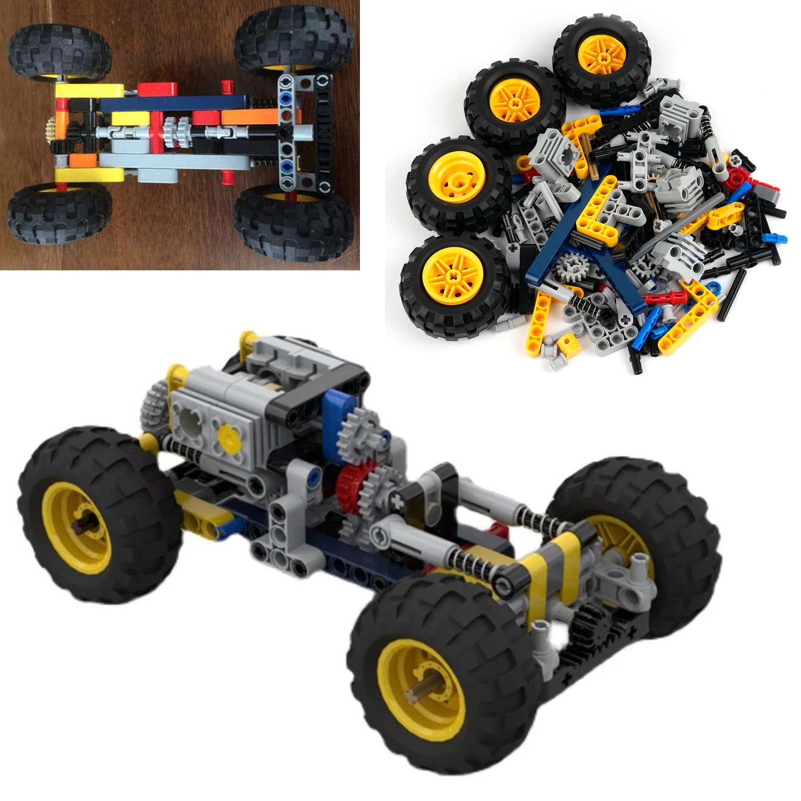 150PCS Creative Buggy Car Chassis Model Building Blocks Off-Road Vehicle Cool Fun Tech Car Ornaments Assembling Toy Gift for Kid