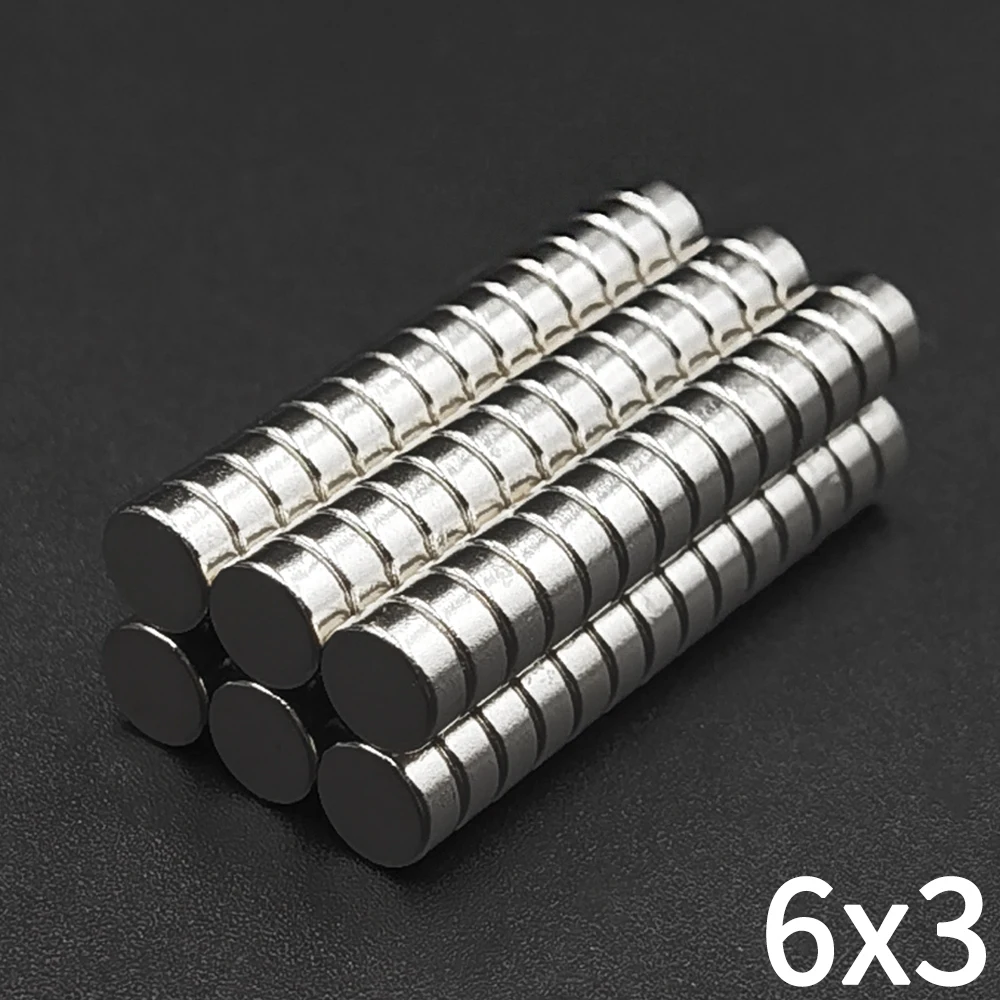 50/100/200/1000/5000 szt. 6x3mm krążek magnesu neodymowego do lodówki 6mm x 3mm małe okrągłe Super mocne silne magnesy 6x3mm 6*3mm