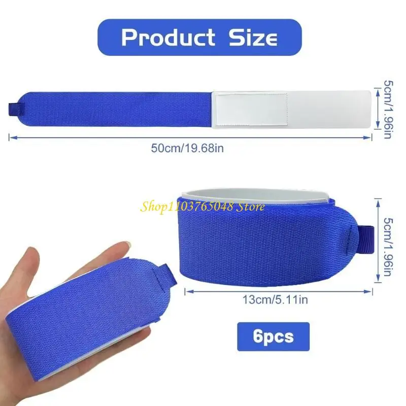R53E 6pcs حزام التزلج على التزلج على التزلج على التزلج علاقات التزلج على شريط تخزين شريط تخزين مع وسادة واقية سهلة الاستخدام