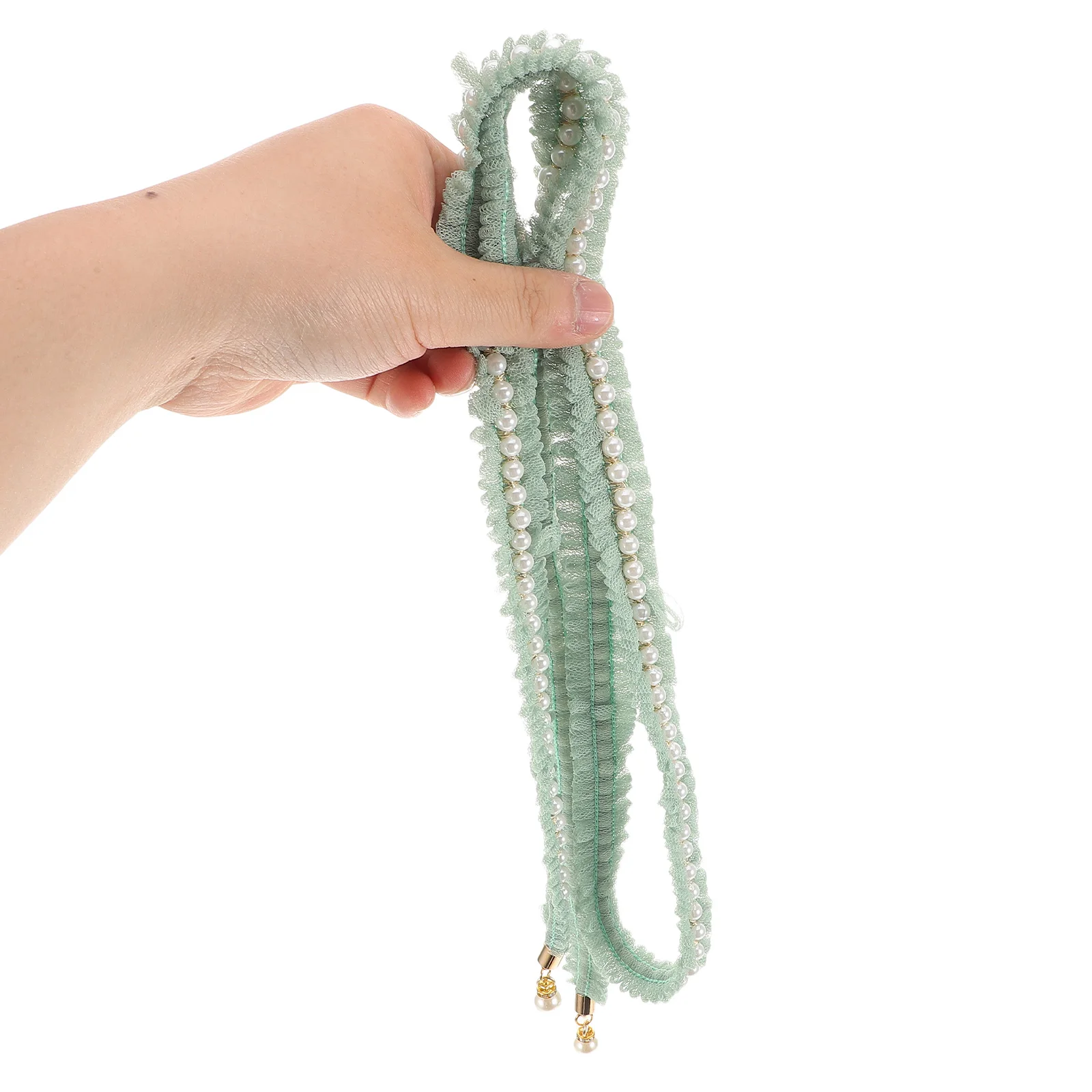

1 Pcs Elegant Pearl Waist Sash - Versatile Decorative Belt For Kimono - Artisan Handmade Obi For Festivals And Ceremonies
