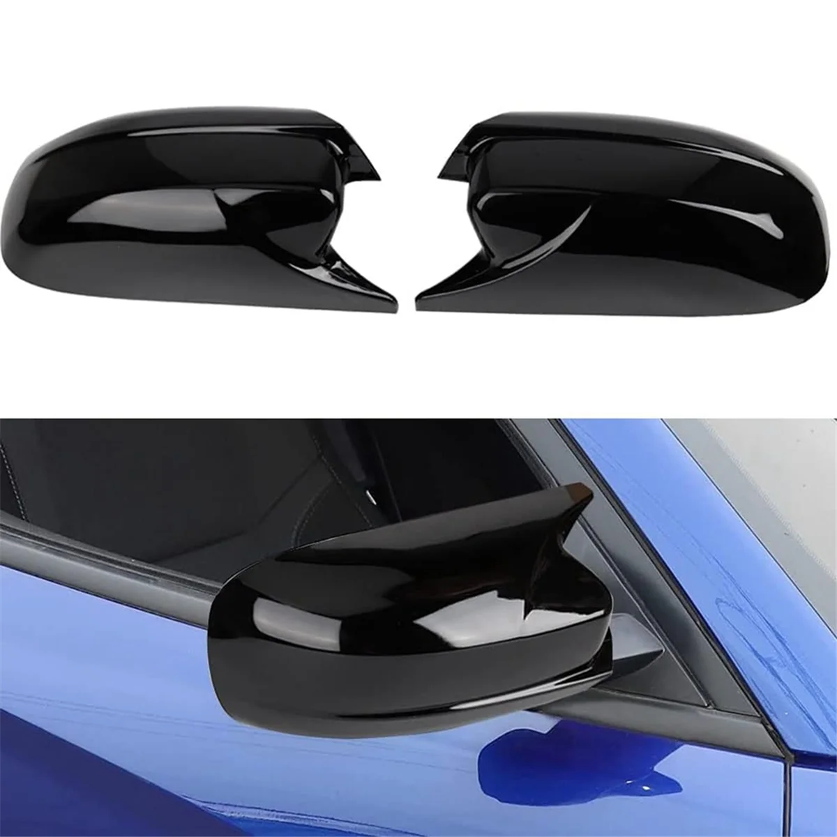 Door Side Rearview Mirror Cover Trim Horn Style Exterior Accessories for Dodge Charger 2011-2023