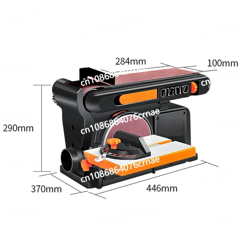 550W/750W Abrasive Belt Sanding Machine Woodworking High-Power Electric 220V Sandpaper Polishing Machine 0-45° Angle Adjustable