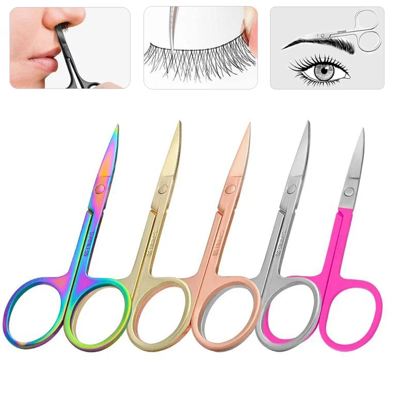 Nails Art Stainless Steel Small Eyebrow Nose Hair Scissors Cut Manicure Facial Trimming Makeup Beauty ManicureAccessories Tool