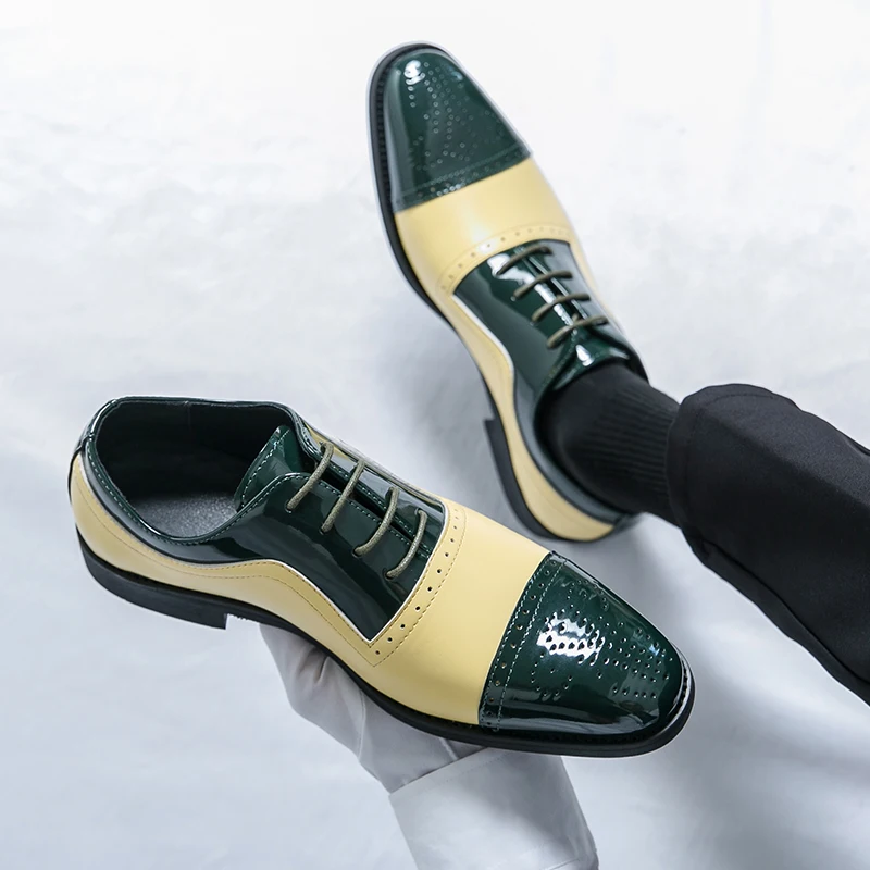 Gentlemen's Leather Shoes Classic Men's British Style Oxford Formal Shoes Genuine Leather Handmade Lace Up Formal Wedding Shoes image 5