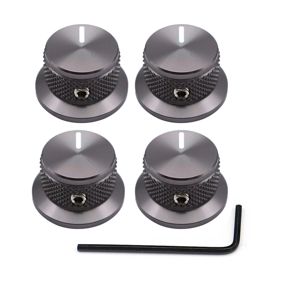3 Stück/4 Stück Gitarrenknöpfe, Aluminium-Potentiometerknöpfe, Top-Hut-Knöpfe, Steuerknopf für Gitarre/Bass/AMPS/Vorverstärker mit Anzeige