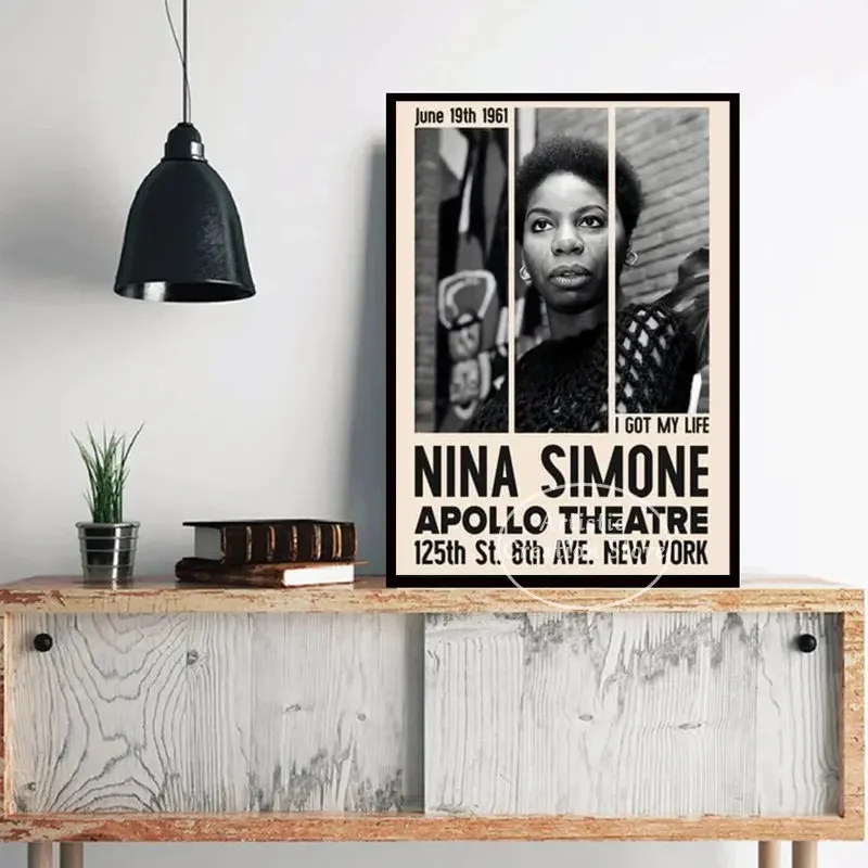 Abstract Retro Nina Simone Jazz Singer Poster Pop Art Print Canvas Painting Wall Pictures for Living Room Club Bar Home Decor