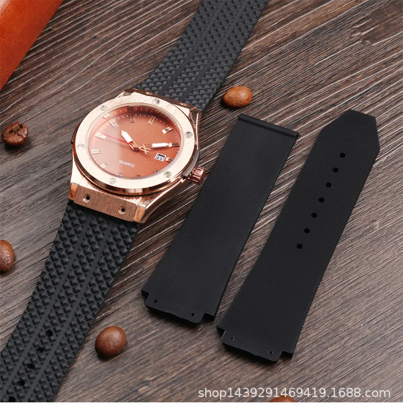 Uhrenarmband für HUBLOT BIG BANG, Silikon, 26 mm x 19 mm, wasserdicht, Herren-Uhrenarmband, Kette, Uhrenzubehör, weiches Gummi-Armband – Detail 5