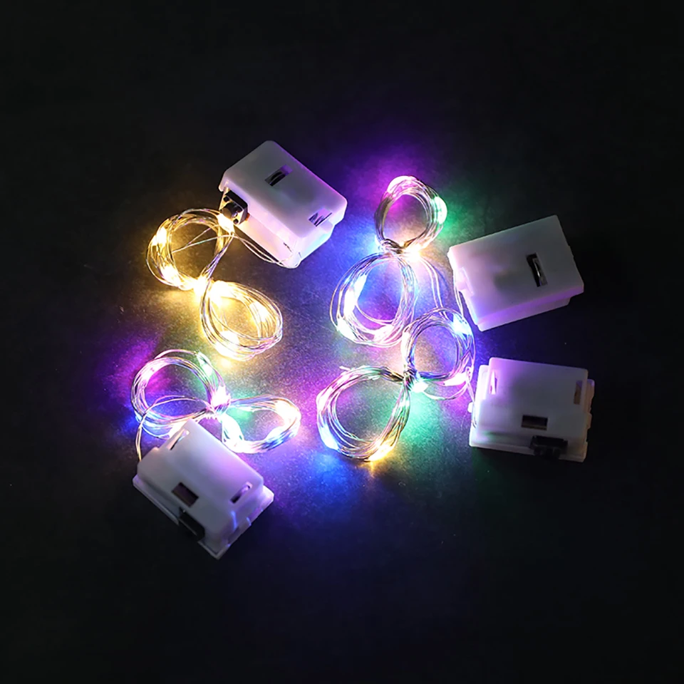 20pcs LED String Lights Garland Light With Battery Fairy Lights Christmas Flower Gift Cake Craft Bottle Decorative Lighting