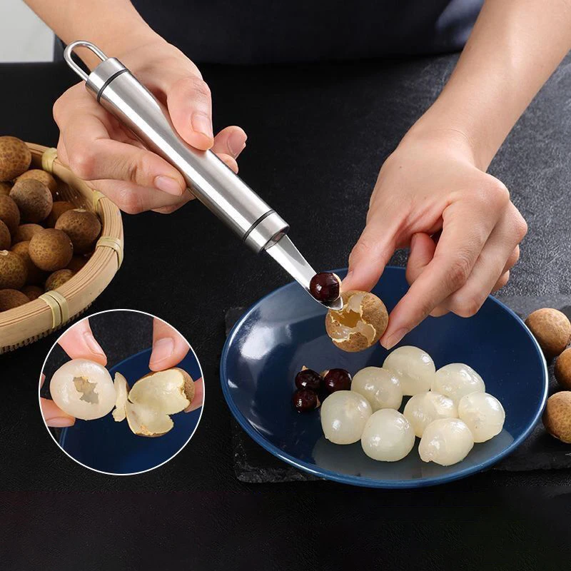 Lychee Pitting Tool Portable Fruit Pitting Tool Longan Lychee Pitting Tool Manual Peele Home Kitchen Fruit Pitting Tool