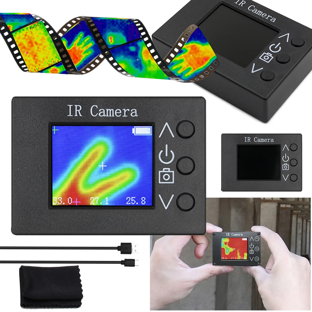 1.8 Inch High/Low Temperature Points Infrared Thermal Imager 160x128 IR Resolution MLX90640 Thermal Camera for Home Inspection