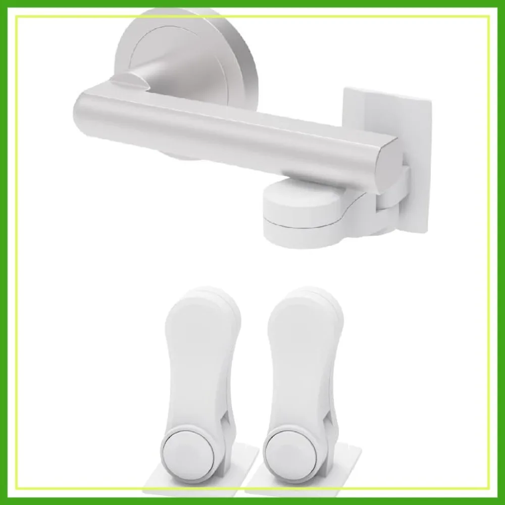 

Child Proof Door Lever Lock, Baby Proofing Handle, Minimalist Design, 3M Adhesive No Drilling, Safety Door Locks (2 Pack)