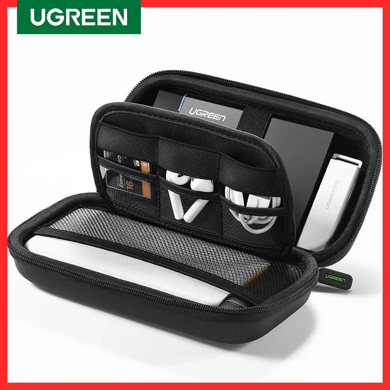 UGREEN Power Bank Case Hard Disk Case Storage Box for 2.5 Hard Drive Disk USB Cable External Storage Carrying SSD HDD Case