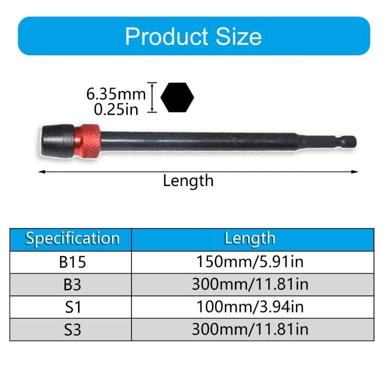

652F Quick Release Self Locking Hexagonal Shank Bit Holder Extension Adapter Suitable for Automotive Repair Home Improvement