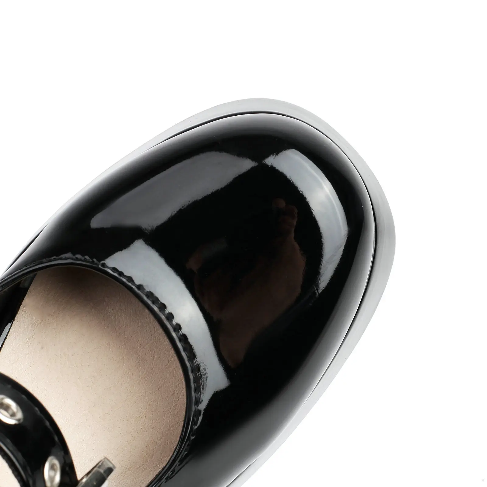 Punk Black Women's Gladiator Pumps Platform Block High Heels Shoes Back Zipper Design Buckles Decor Autumn Footwear