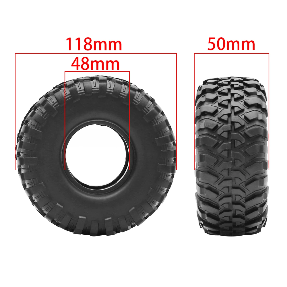 Gomma 1.9 pollici gomma rocce pneumatici/pneumatici ruota 118*50MM per 1:10 RC Crawler Car Axial SCX10 III AXI03006 TRX4 Yk4102