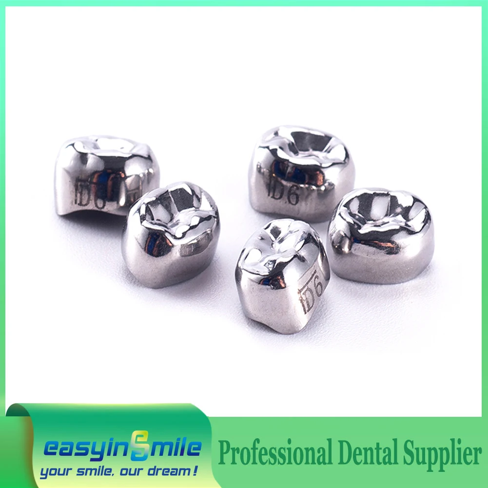 

5Pcs Dental Crown Kids 1st 2nd Molar Primary Temporary Teeth stainless steel pediatric Crowns Dentist for Upper/Lower Left/Right