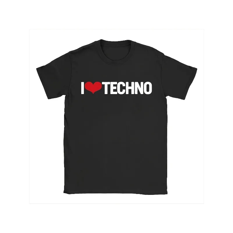 Men's&I Love Technology Pattern T-shirt Retro Style Men's T-shirt Oversized Trendy Y2K Unisex T-shirt