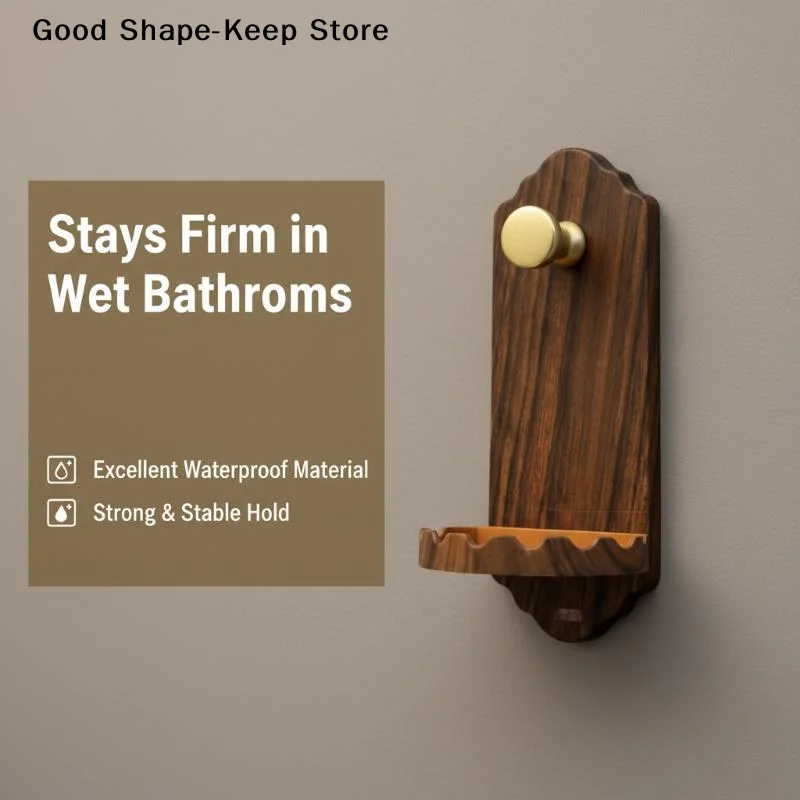 dailyNatural Walnut Wood Self Adhesive Wall Hooks No Drill Damage Free Hanger for Coat Towel Clothes Hat Perfect for Home Decor