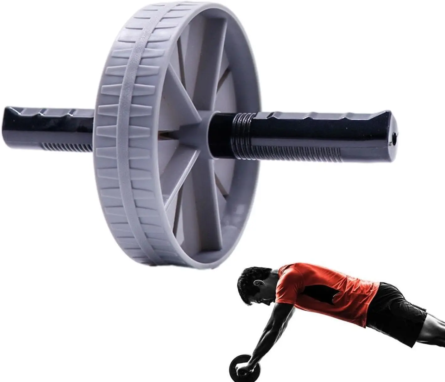 عجلة البطن |   عجلة دوارة لتمارين البطن المحمولة مع مقبض، أسطوانة تمرين البطن للتدريب الأساسي الفعال والمنزل ب