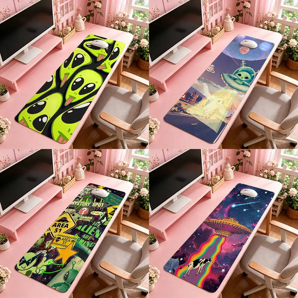 Aliens And UFOs Kawaii Mouse Pad Large Rubber Keyboard Mouse Carpet Anti-slip Gamer Mouse Pad Laptop HD PC Mousepad