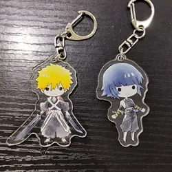 Hot Anime BLEACH Figures Kurosaki Ichigo Zaraki Kenpachi Acrylic Keychains Kyoraku Shunsui Q Version Bags Pendant Decor Gift