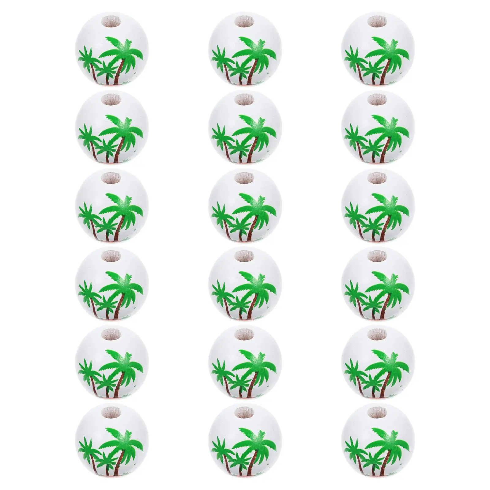 

50pcs Wooden Beads Set Smooth Surface DIY Craft Materials Jewelry Making Supplies Coconut Tree Garland Accessories