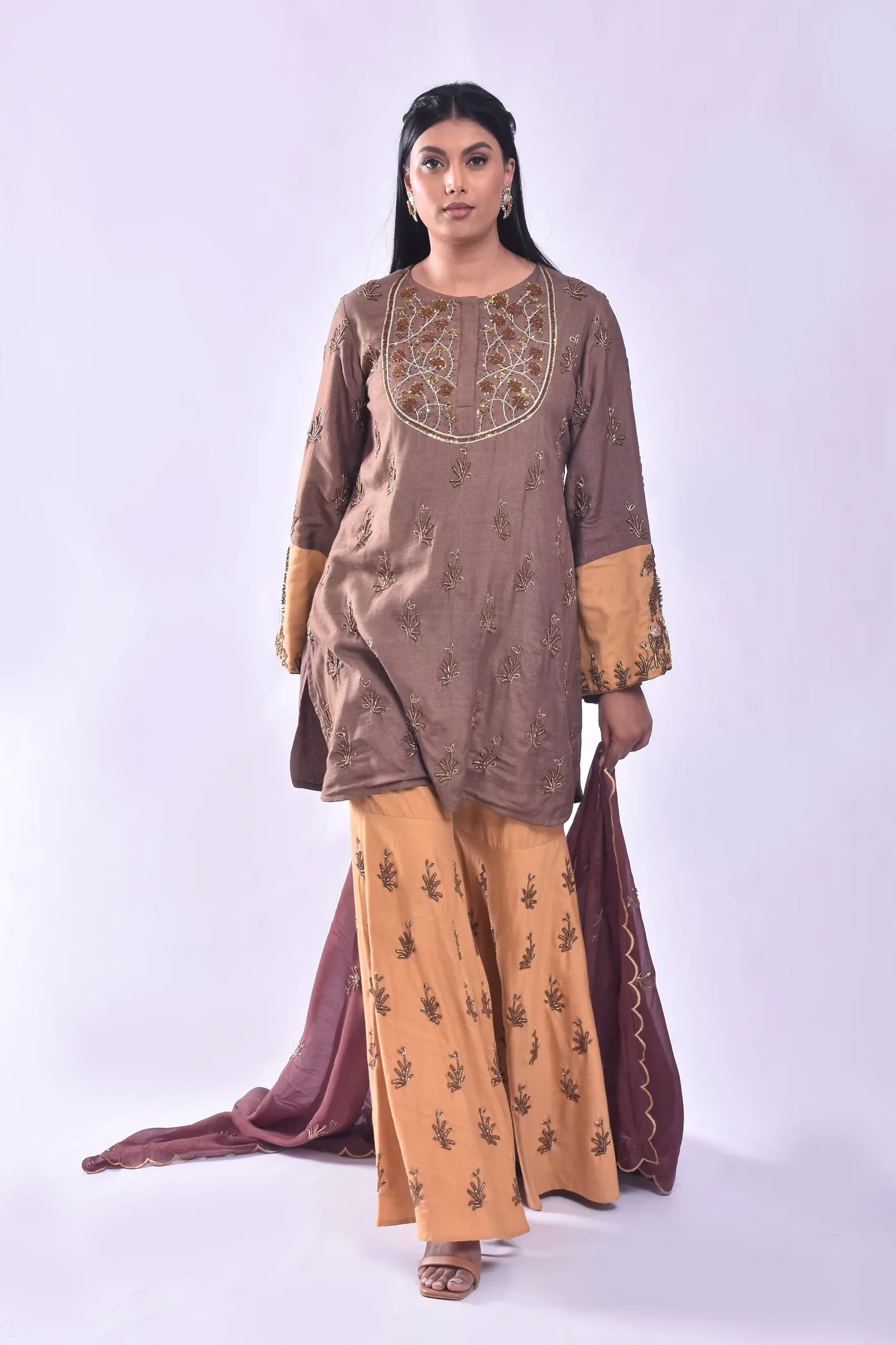 Wholesale Strapless Plain Dyed Eco-Friendly 100% Cotton Heeramandi Kurta & Plazo Set Royal Look For Women Ethnic Fashion Lines