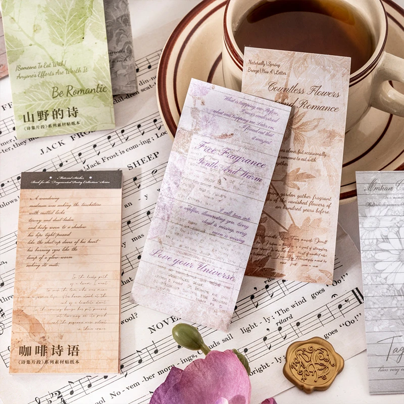 6packs/LOT Fragments of poems Secrets Series decorative fresh paper masking washi stickers