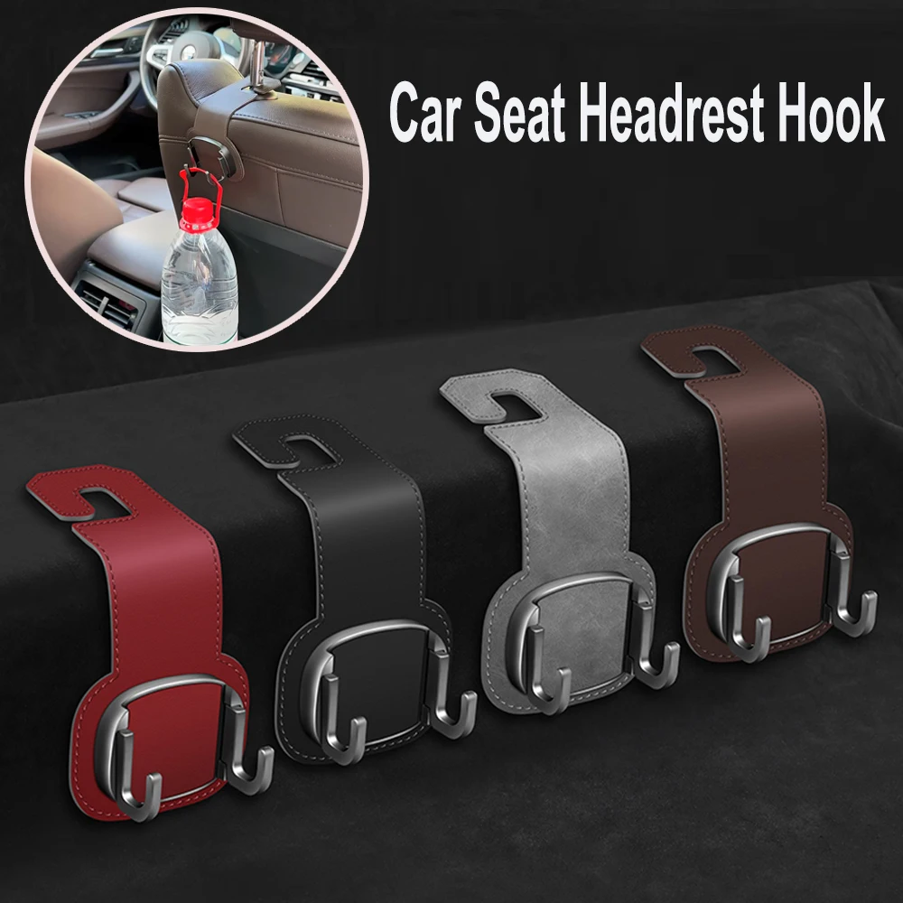 Car Seat Headrest Hook Vehicle Storage Hanger Purse Holder Folding Double Hook For Purses And Bags Car Organization Accessories