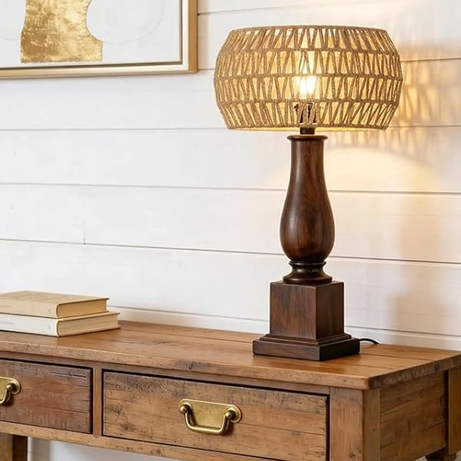 

Handwoven Rope Lampshade Handmade Pendant Light Shade, Bedside Lamp Cover, Floor Lamp Cover for Kitchen, Hotel Restaurant