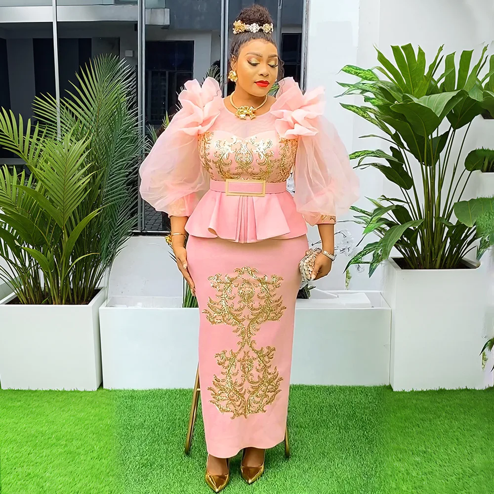 فساتين سهرة صيفية للحفلات لعام 2025 أنيقة للسيدات فاخرة فستان ماكسي بأكمام منتفخة ملابس أفريقيا فساتين حفلات الزفاف