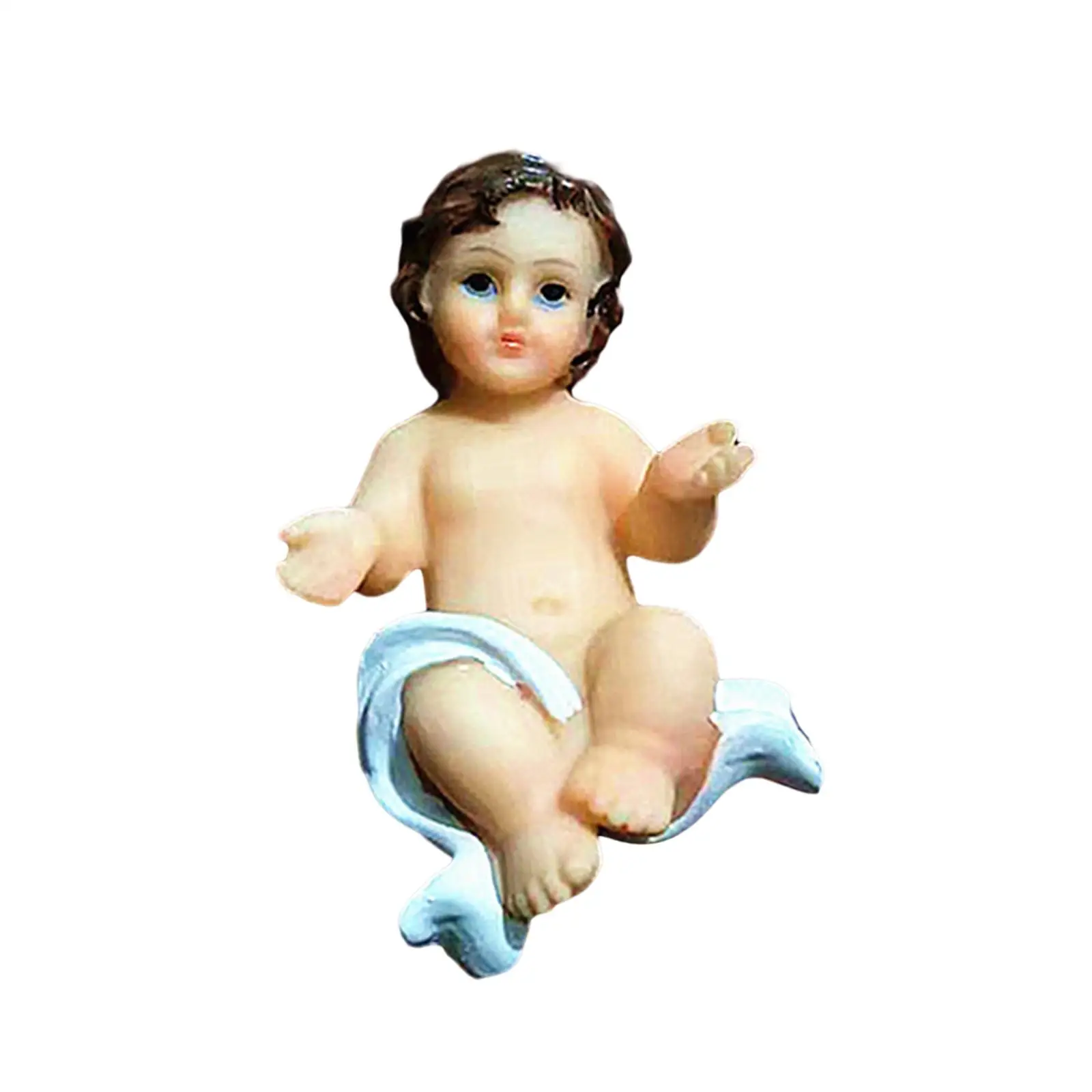 Tabletop Baby Jesus Figure, Religious Statue Resin Statue Figurine, Handpainted Figurine Sculpture for Shelf Office Decor