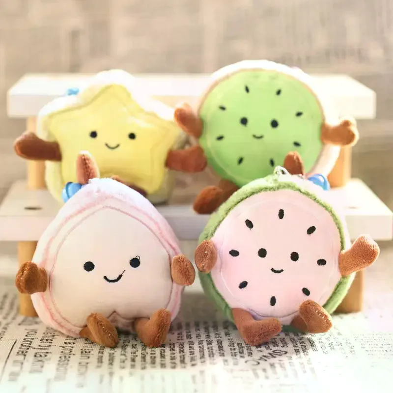 

1 шт., мультяшная милая кукла-киви с фруктами, сумка, кулон, персик, авокадо, плюшевая игрушка, украшение для дома, подарок для мальчиков и девочек
