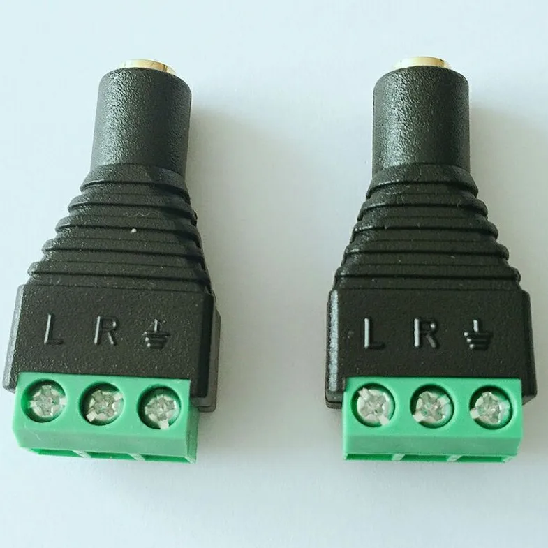 3.5mm Stereo Female to Screw Terminal Block Adapter No-Solder Bi-Directional Audio Headphone Connector