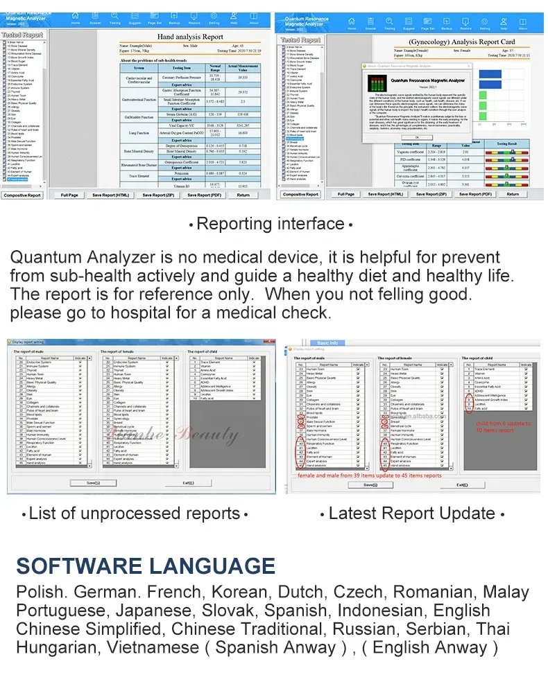 Hot physical health analyzer full body scanning  resonance magnetic analyzer with treatment