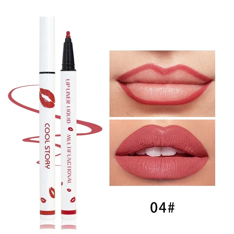 Flüssiger Lipliner-Stift, langlebige Lippen, kosmetisches Werkzeug, matt, weicher Lipliner-Stick, schnell trocknend, wischfest, natürlicher Lippenstift-Stift