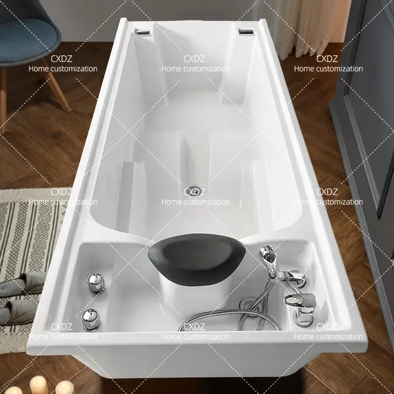 Multifunctional Acrylic Shampoo Massage Bathtub with Cover Independent Integrated Spa Bath Tub for Beauty Salon Hair Washing