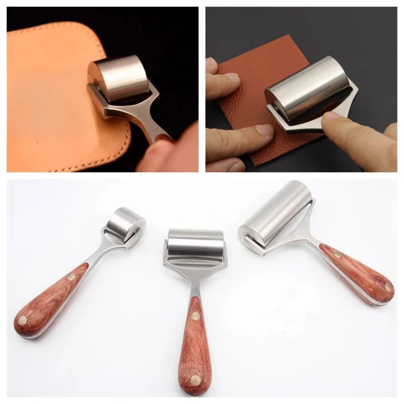 

New Stainless Steel Advanced Leather Goods Roller,25mm/53mm/90mm,DIY Leather Material Bonding and Pressing Flat Auxiliary Tools