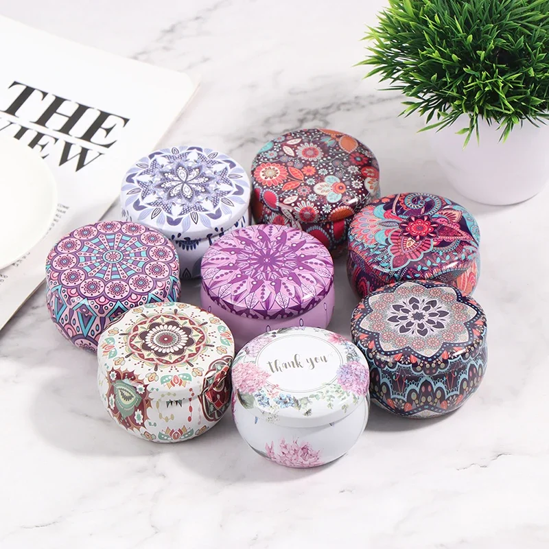 

2.2OZ Personality Candy Box Drum-shaped Cookie Box Party Supply Tea Pot Tin Box