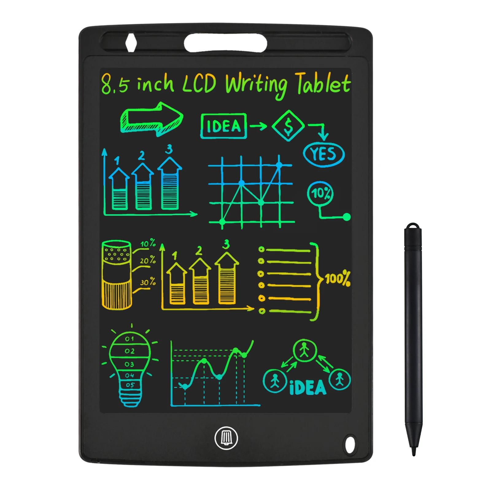 8. cores de 5 polegadas placas de desenho placas de memorando lcd escrita tablet eletrônico placa doodle escrita almofada desenho gráficos