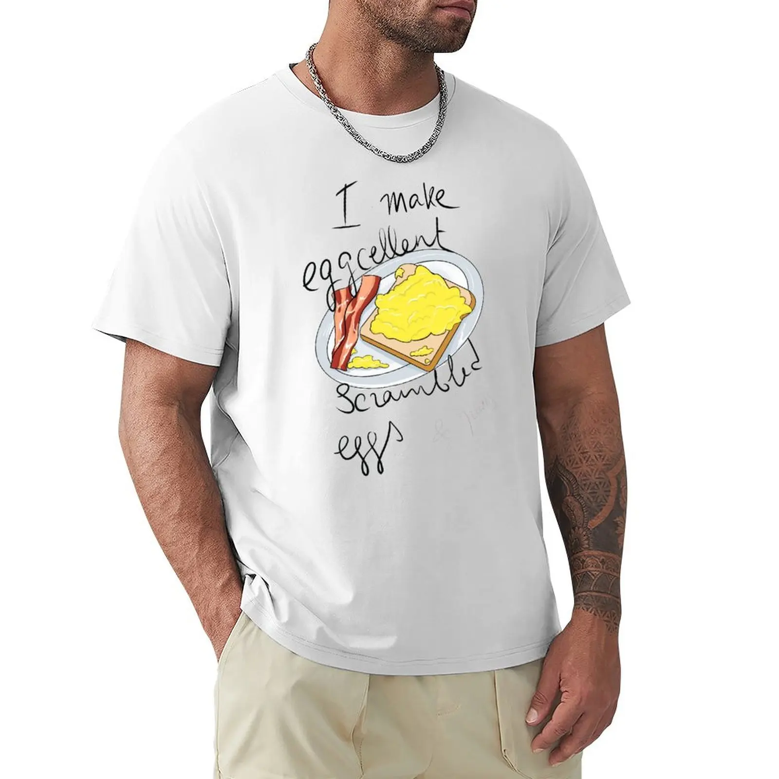 scrambled eggs T-Shirt oversized heavyweights oversizeds men graphic t shirts