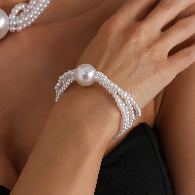 Elegant Big Imitation Pearl Choker Necklace For Women Fashion Girls Gift Statement Collar Necklace New Jewelry
