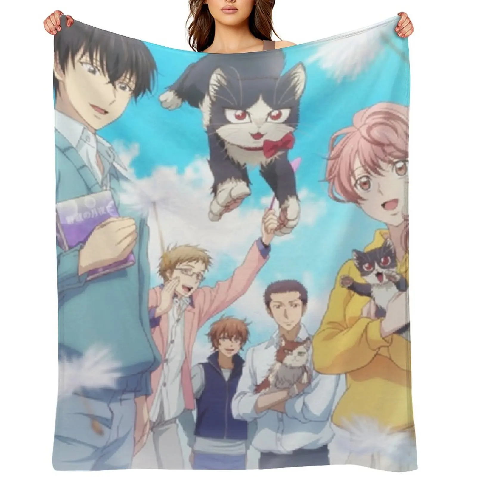 

My Roommate Is a Cat Throw Blanket Plaid on the sofa halloween for babies Soft Beds Blankets