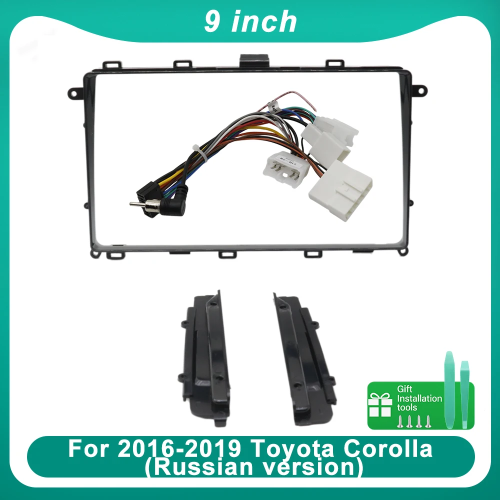 For Toyota Corolla Russian Version 2016-2019 9 Inch Car Radio Fascia Frame Stereo Dash Panel