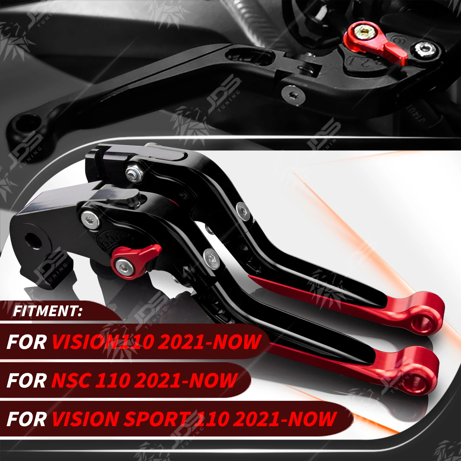 Para Honda VISION 110 Vision110 Juego de Manetas Freno y Embrague Abatible Extensible Regulables Maneta Leva Freno Embrague