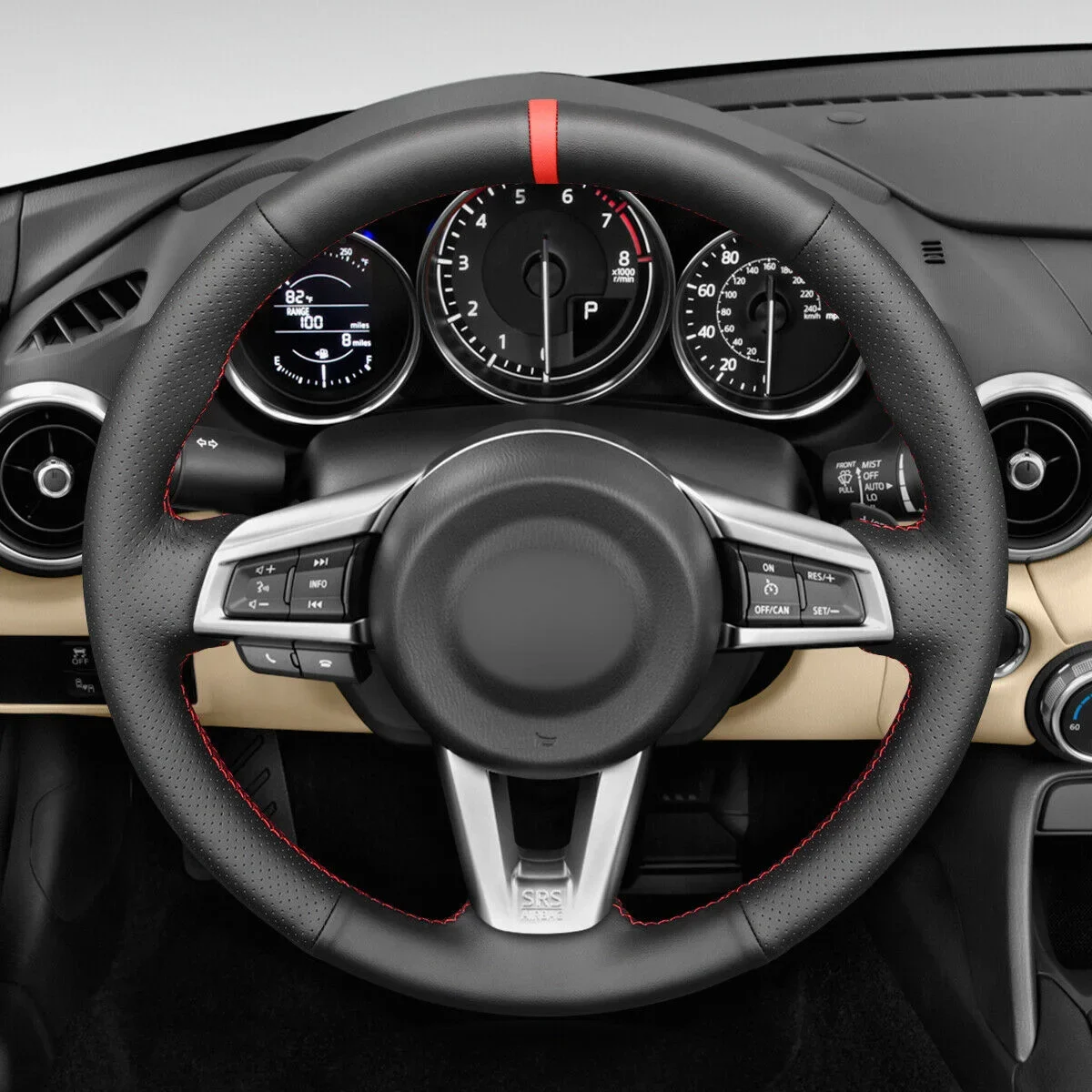 

DIY Hand Stitch Custom PU Leather Car Steering Wheel Cover Wrap For Mazda MX-5 2016 2017 2018 2019 Car Accessories